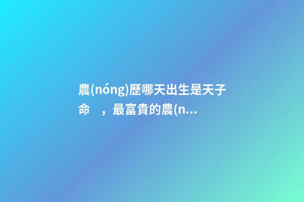 農(nóng)歷哪天出生是天子命，最富貴的農(nóng)歷出生日子